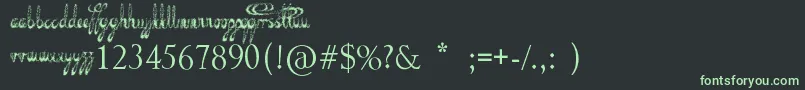 DecayedInSixtySeconds-fontti – vihreät fontit mustalla taustalla
