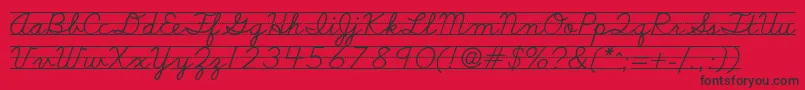 Schoolscriptdashed Font – Black Fonts on Red Background