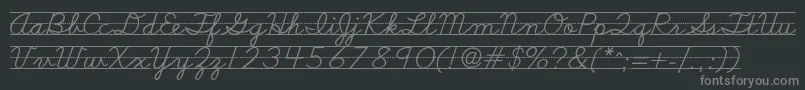 Schoolscriptdashed Font – Gray Fonts on Black Background