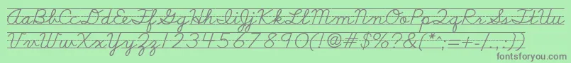 Schoolscriptdashed Font – Gray Fonts on Green Background