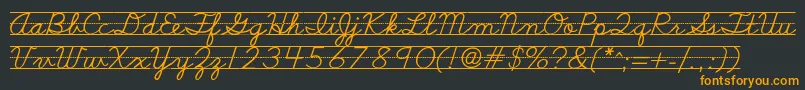 More about Schoolscriptdashed Font Schoolscriptdashed Font – Orange Fonts on Black Background
