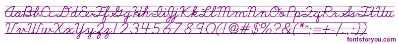 Schoolscriptdashed Font – Purple Fonts on White Background