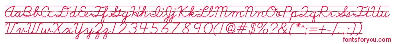 Schoolscriptdashed Font – Red Fonts on White Background