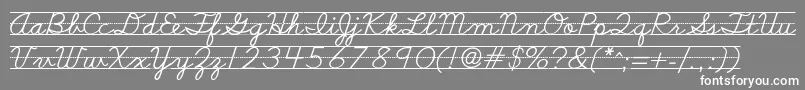 Schoolscriptdashed Font – White Fonts on Gray Background