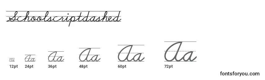 Schoolscriptdashed Font Sizes