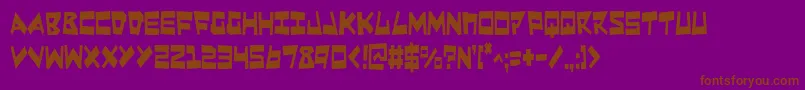 Saiba mais sobre a fonte QuakeShakeCondensed Fonte QuakeShakeCondensed – fontes marrons em um fundo roxo