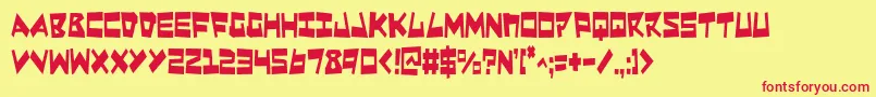 QuakeShakeCondensed Font – Red Fonts on Yellow Background