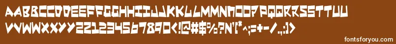 QuakeShakeCondensed Font – White Fonts on Brown Background