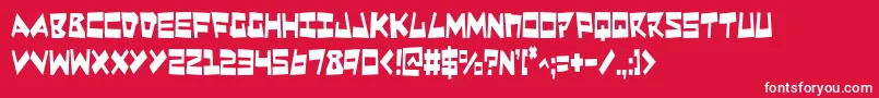 QuakeShakeCondensed Font – White Fonts on Red Background