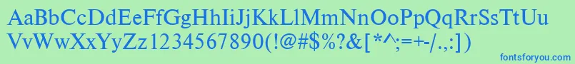 Nimbusromdgr Font – Blue Fonts on Green Background