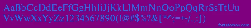 Nimbusromdgr Font – Blue Fonts on Purple Background