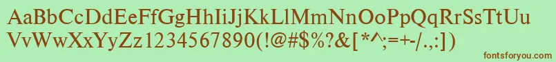Nimbusromdgr Font – Brown Fonts on Green Background