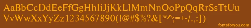 Nimbusromdgr Font – Orange Fonts on Brown Background