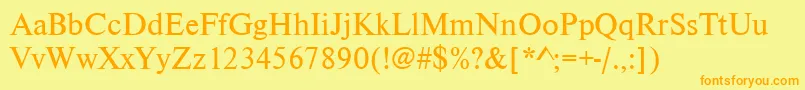 Fonte Nimbusromdgr – fontes laranjas em um fundo amarelo
