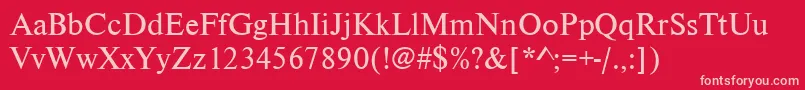 Nimbusromdgr Font – Pink Fonts on Red Background