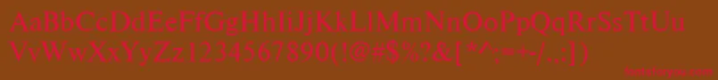 Nimbusromdgr Font – Red Fonts on Brown Background
