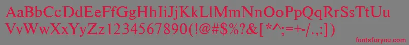 Nimbusromdgr Font – Red Fonts on Gray Background
