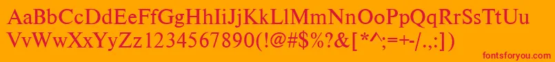 Nimbusromdgr Font – Red Fonts on Orange Background
