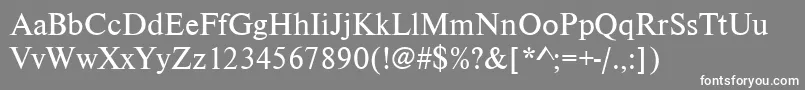 フォントNimbusromdgr – 灰色の背景に白い文字