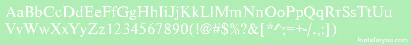Nimbusromdgr Font – White Fonts on Green Background