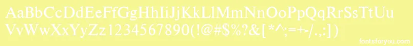 Nimbusromdgr Font – White Fonts on Yellow Background