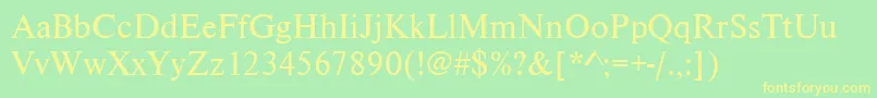 Nimbusromdgr Font – Yellow Fonts on Green Background