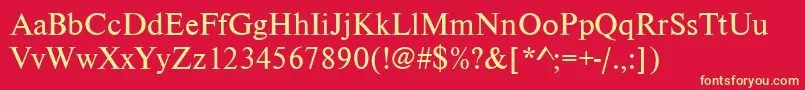 Nimbusromdgr Font – Yellow Fonts on Red Background