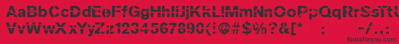 Sanskleincut Font – Black Fonts on Red Background