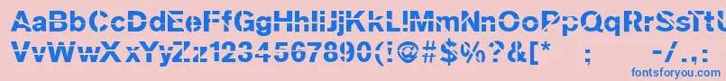 Sanskleincut Font – Blue Fonts on Pink Background