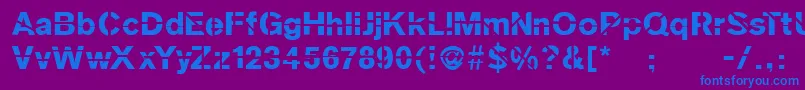 Sanskleincut Font – Blue Fonts on Purple Background