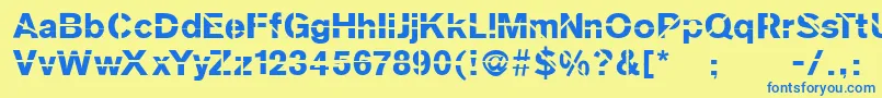 Sanskleincut Font – Blue Fonts on Yellow Background