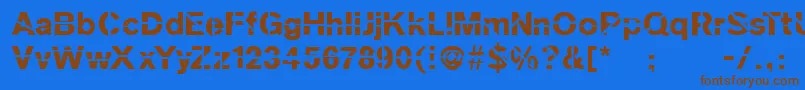 Sanskleincut Font – Brown Fonts on Blue Background