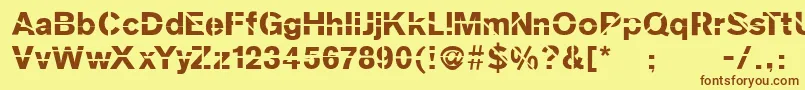 Sanskleincut Font – Brown Fonts on Yellow Background