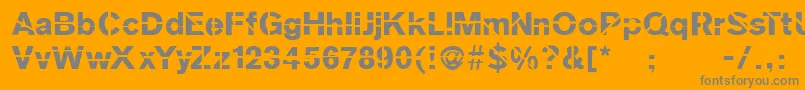 Sanskleincut-Schriftart – Graue Schriften auf orangefarbenem Hintergrund