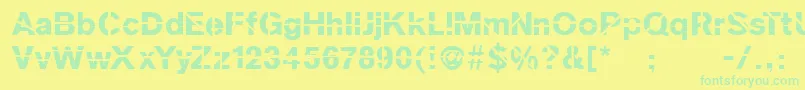 Sanskleincut Font – Green Fonts on Yellow Background