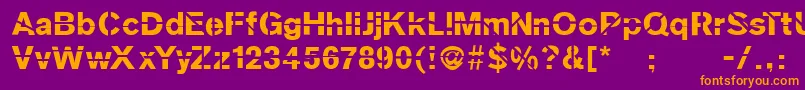 Sanskleincut Font – Orange Fonts on Purple Background