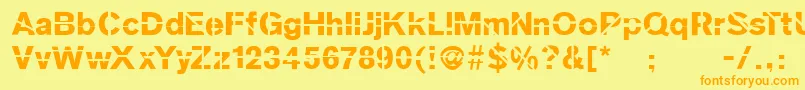Sanskleincut Font – Orange Fonts on Yellow Background