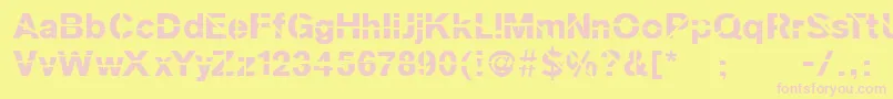Sanskleincut Font – Pink Fonts on Yellow Background