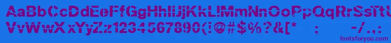 Sanskleincut Font – Purple Fonts on Blue Background