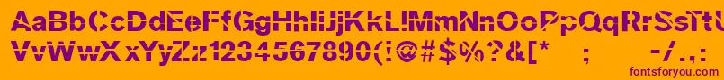 Sanskleincut Font – Purple Fonts on Orange Background