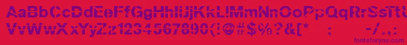 Sanskleincut Font – Purple Fonts on Red Background
