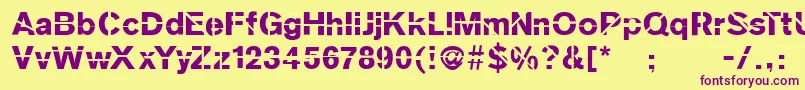 Sanskleincut Font – Purple Fonts on Yellow Background