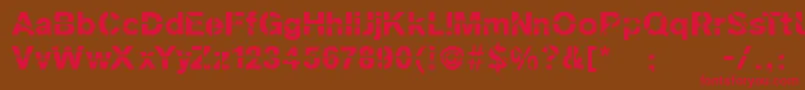 Sanskleincut-Schriftart – Rote Schriften auf braunem Hintergrund