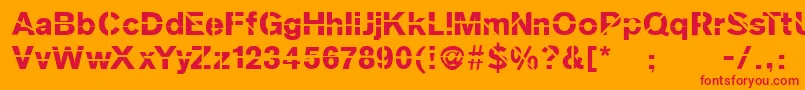 Sanskleincut Font – Red Fonts on Orange Background