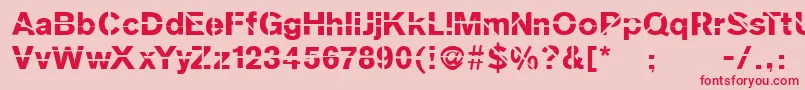 Sanskleincut Font – Red Fonts on Pink Background