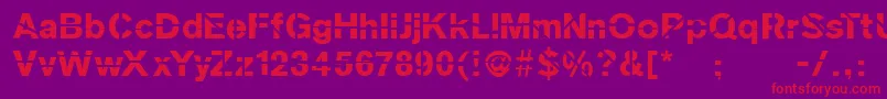 Sanskleincut Font – Red Fonts on Purple Background