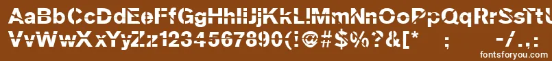 Sanskleincut Font – White Fonts on Brown Background
