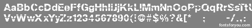 フォントSanskleincut – 灰色の背景に白い文字