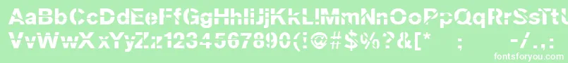 Sanskleincut Font – White Fonts on Green Background