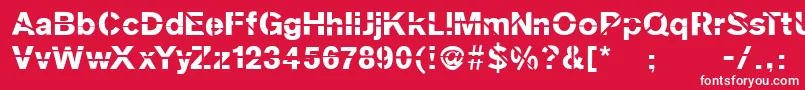 Sanskleincut Font – White Fonts on Red Background